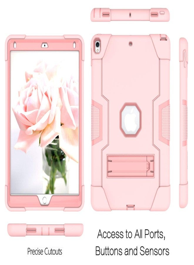 Dteck 10.5 inch Kids Case for Apple iPad Air 3rd Generation 2019 (A2152 /A2123 /A2153) and iPad Pro 2017 (A1701 /A1709) Tablet - Shockproof Protective Stand Screen Protector Case Cover(Pink+Rosegold) - Image 4