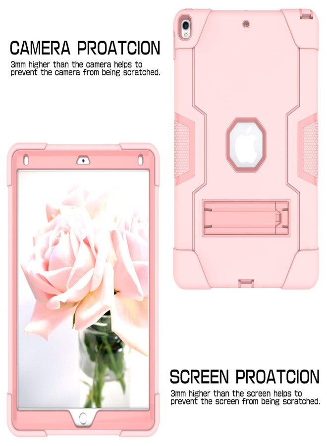 Dteck 10.5 inch Kids Case for Apple iPad Air 3rd Generation 2019 (A2152 /A2123 /A2153) and iPad Pro 2017 (A1701 /A1709) Tablet - Shockproof Protective Stand Screen Protector Case Cover(Pink+Rosegold) - Image 3