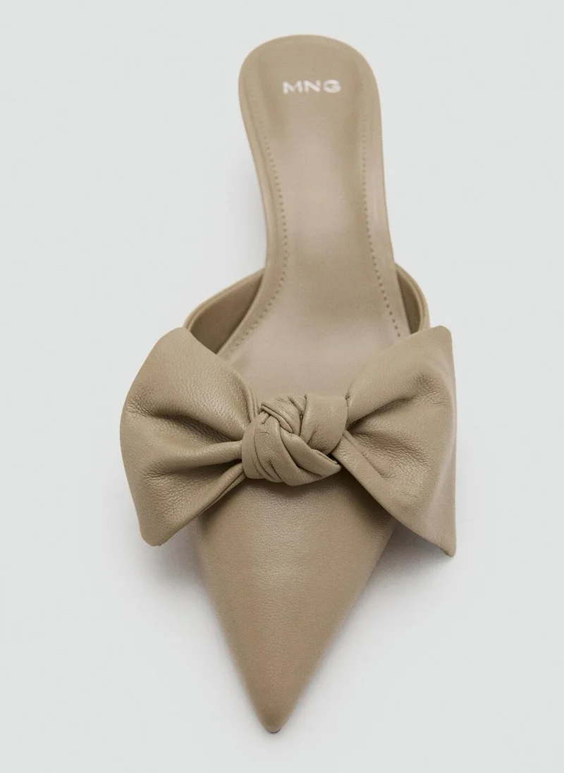 MANGO  Heeled Leather Shoes With Bow for Women | Best Price UAE
