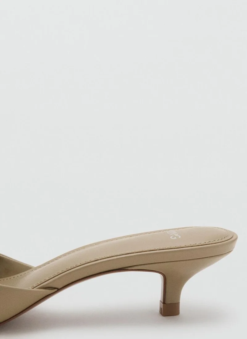 MANGO  Heeled Leather Shoes With Bow for Women | Best Price UAE