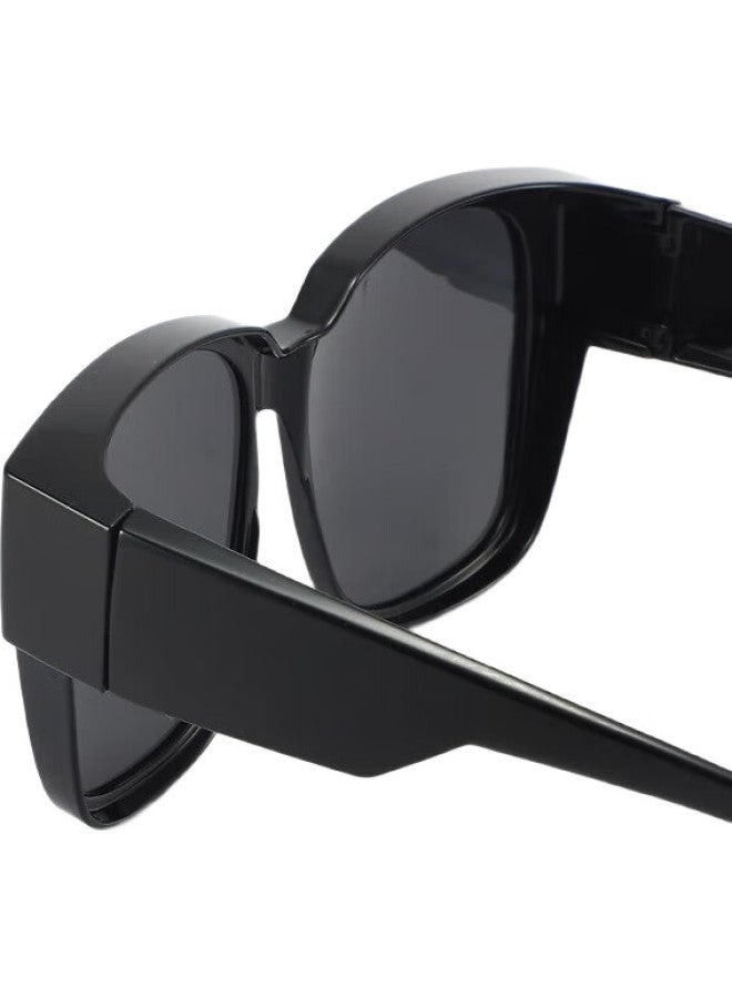 Bai Xiaoshe Bai Xiaoshu Sunglasses Clip-On For Nearsighted Glasses, Transparent Purple Folding Style, Sunglasses For Men And Women, Driving Uv Protection Polarized Sunglasses - Image 1