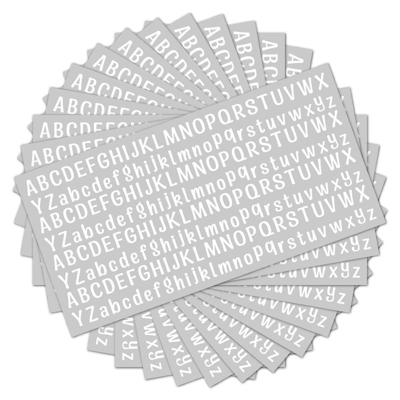 AVERZELLA 2500 PCS 12 Sheets Letter Stickers Small White Mini Alphabet Stickers Waterproof 12 Inch Vinyl Sticker Stick On Letters for Mailbox Scrapbooking Water bottle DIY Craft 05In White
