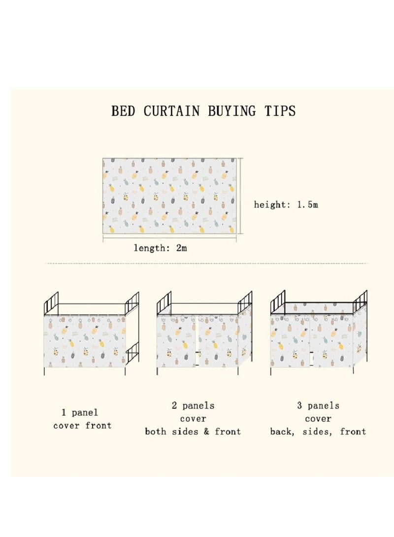 جولدن ميليون ستائر قماشية للخصوصية لسرير بطابقين لسكن الطلاب ومساحة السرير للعاملين في المكاتب مقاس 150 × 200 سم - Image 3