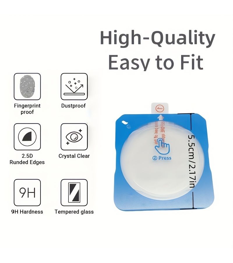 Compatible 2025 Samsung Galaxy Watch 5 4 44mm Screen Protector 2pcs Tempered Glass Kit - Image 2