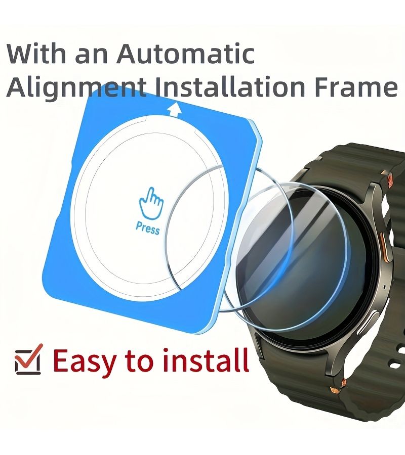 Compatible 2025 Samsung Galaxy Watch 5 4 44mm Screen Protector 2pcs Tempered Glass Kit - Image 4