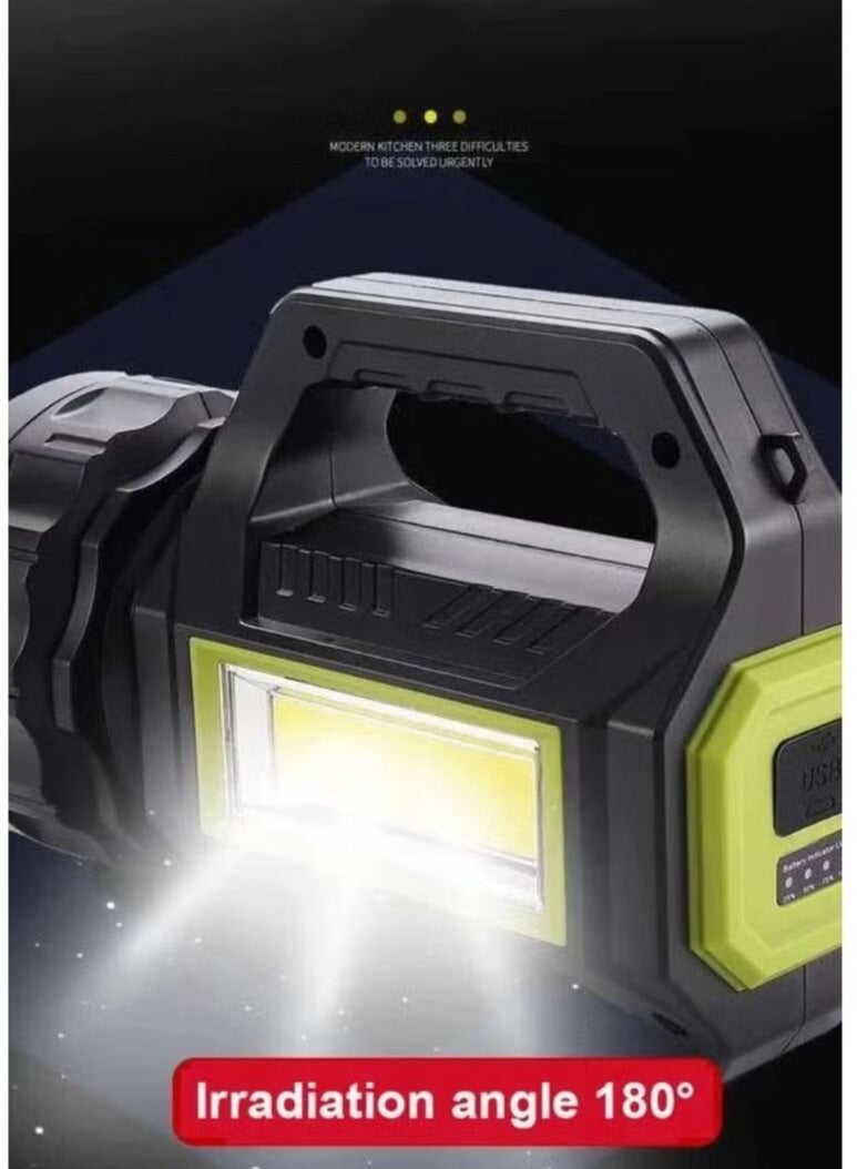 Portable waterproof, USB rechargeable flashlight, powerful spotlight, perfect for camping and outdoor activities - Image 1