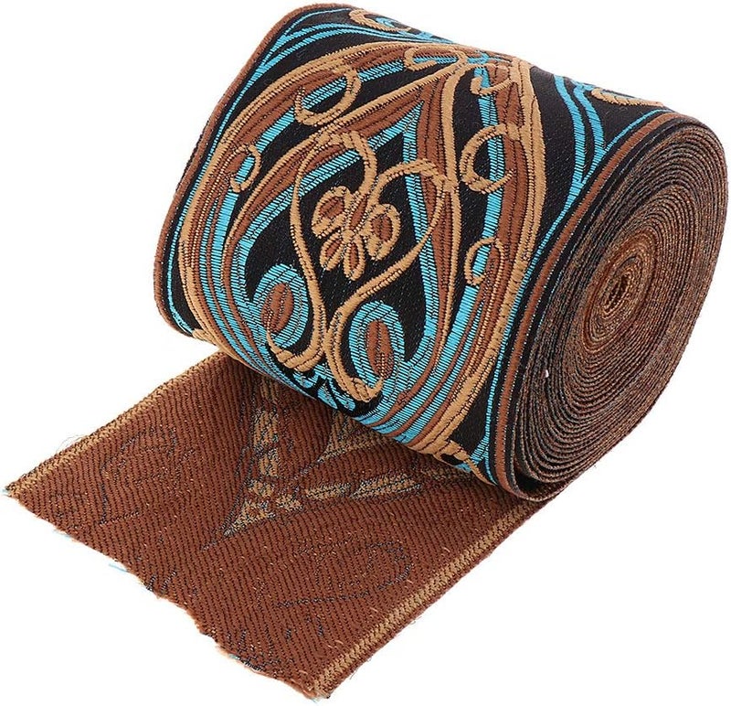 klarako 5m Jacquard Border Woven Border Woven Ribbon Fabric Ribbons Border Made of Polyester for DIY Handicrafts, Width Selectable - Multi, 8cm - Image 5