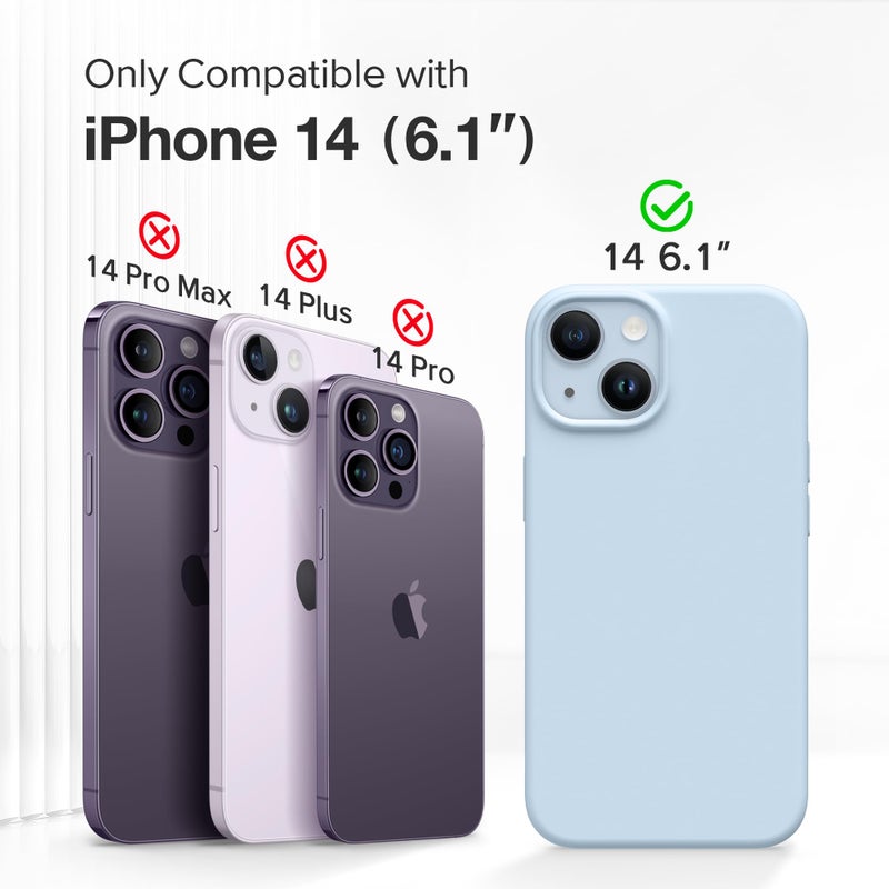 GONEZ Magnetic for iPhone 14 Case, Compatible with Magsafe, with Screen Protector + Camera Protector, Anti-Scratch Microfiber Lining, Liquid Silicone Shockproof Protective Phone Case, Blue - Image 2
