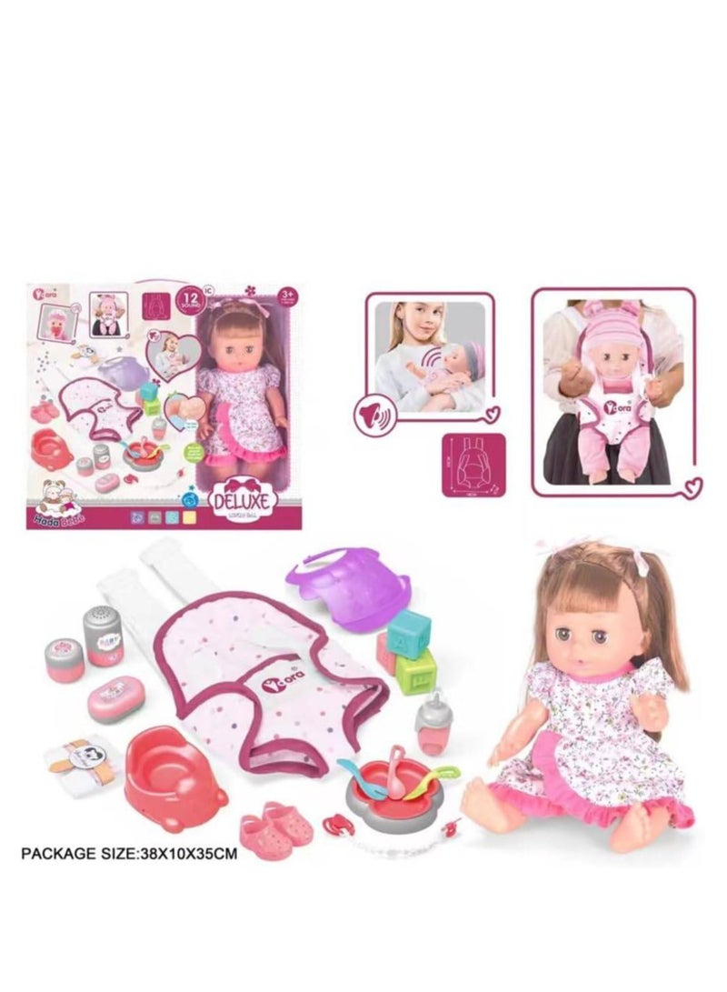 ديلكسو عروسة اطفال لعبة  و مجموعة الملحقات مع وجود صوت - Image 4