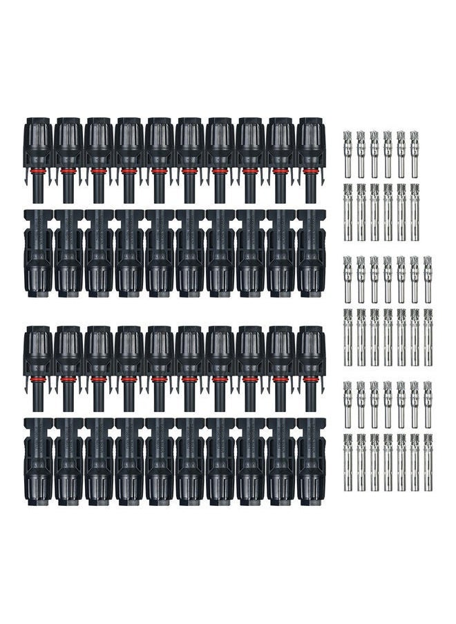 NIBEMINENT 20-Pair Male/Female Solar Panel Cable Connector For PV System Black  - Image 5