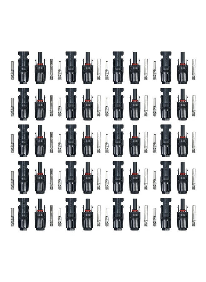 NIBEMINENT 20-Pair Male/Female Solar Panel Cable Connector For PV System Black  - Image 1