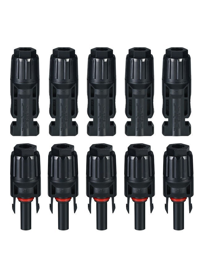 20-Pair Male/Female Solar Panel Cable Connector For PV System Black