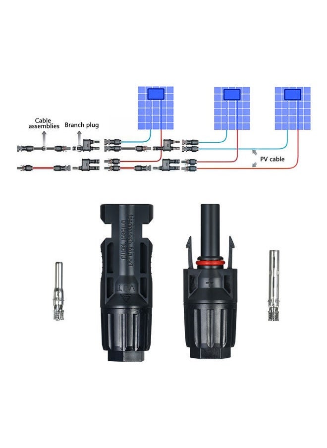 NIBEMINENT 20-Pair Male/Female Solar Panel Cable Connector For PV System Black  - Image 4