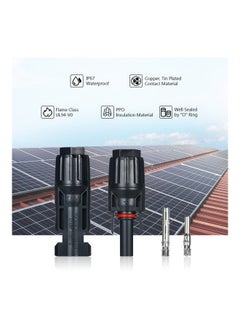 NIBEMINENT 20-Pair Male/Female Solar Panel Cable Connector For PV System Black  - Image 2