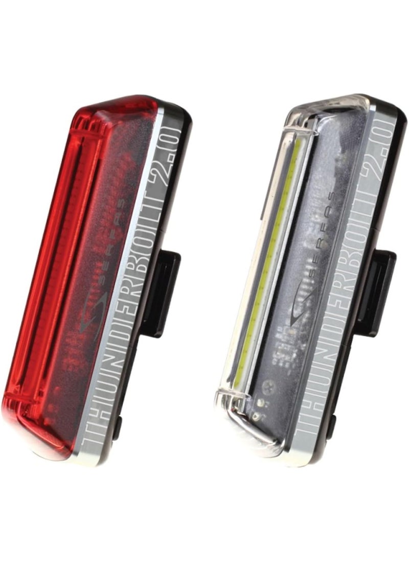 SERFAS Serfas Thunderbolt 20 Head Tail Light Combo Bicycle Night Riding 7 Modes 50 and 120 Lumens  - Image 4