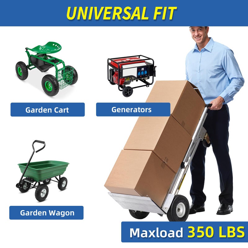 GICOOL 4.10/3.50-4" Flat Free Tire and Wheel, 10" Solid Tire with 5/8" Axle Bore Hole, 2.2" Offset Hub for Hand Truck Garden Wagon Cart Trolley Dolly Lawn Mover Replacement - Image 4