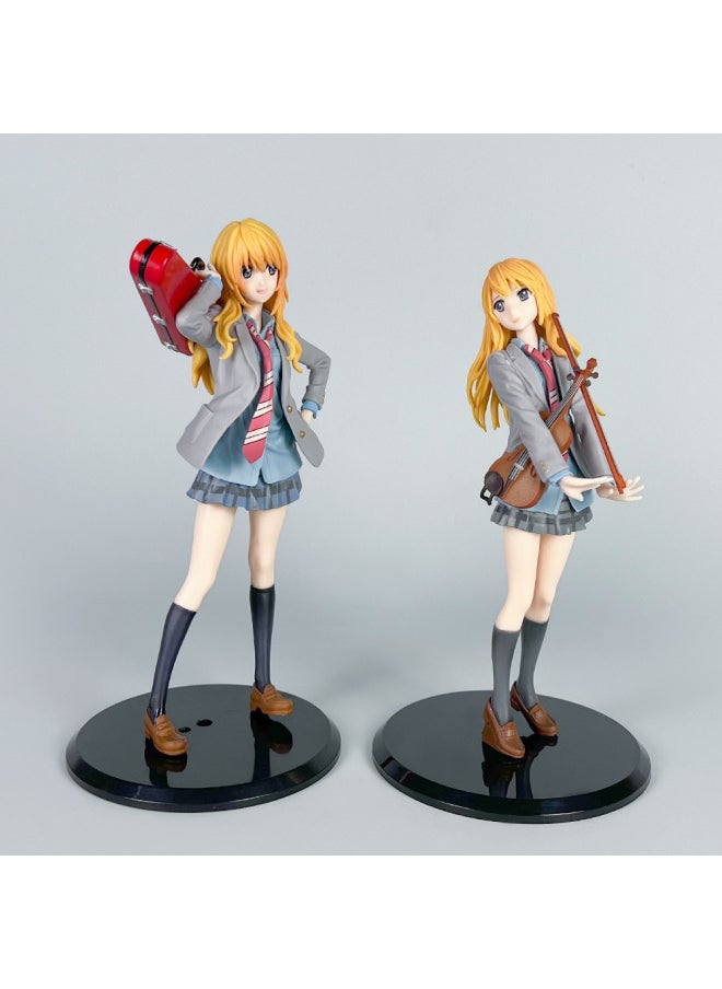 Generic - Animation Handheld April Is Your Lie, Secondary School Uniform, Gongyuan Kaoru Violinist Doll Model Decoration Batch-Color:School Uniform Miyuan Lavender Style B [bag] - Image 1