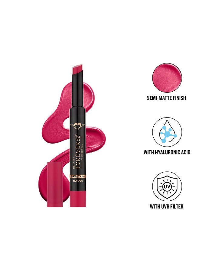 Daily Life Forever52 Hydra Lipstick, Semi-Matte Finish| Enriched with Hyaluronic Acid, Vitamin E & UVB Filter| 97% Lip Darkness Reduction | Vegan & Cruelty Free (BUBBLEGUM-06, 2g) - Image 3