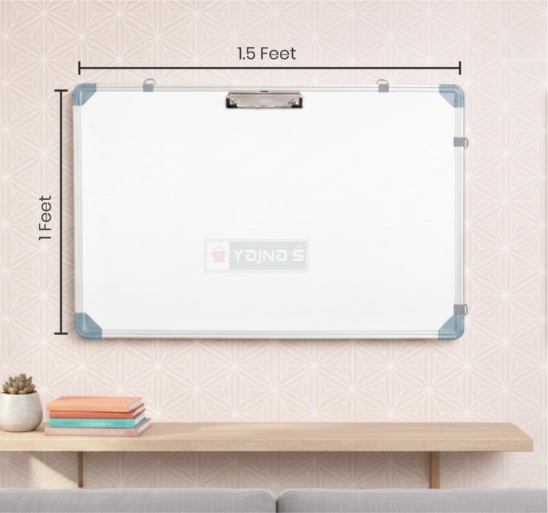YAJNAS Non-Magnetic Dry Erase White Board 16x11 Inches with Stand | Table Top Standing Whiteboard for Study, Memo, to-Do List | Portable Desk White Board with Paper Clip, Marker & Duster (1x1.5 Feet) - Image 2