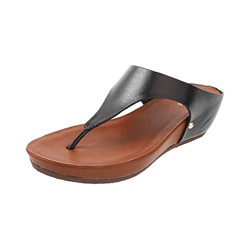 Mochi Womens Synthetic Black Slippers (Size (3 UK (36 EU)) - Image 1