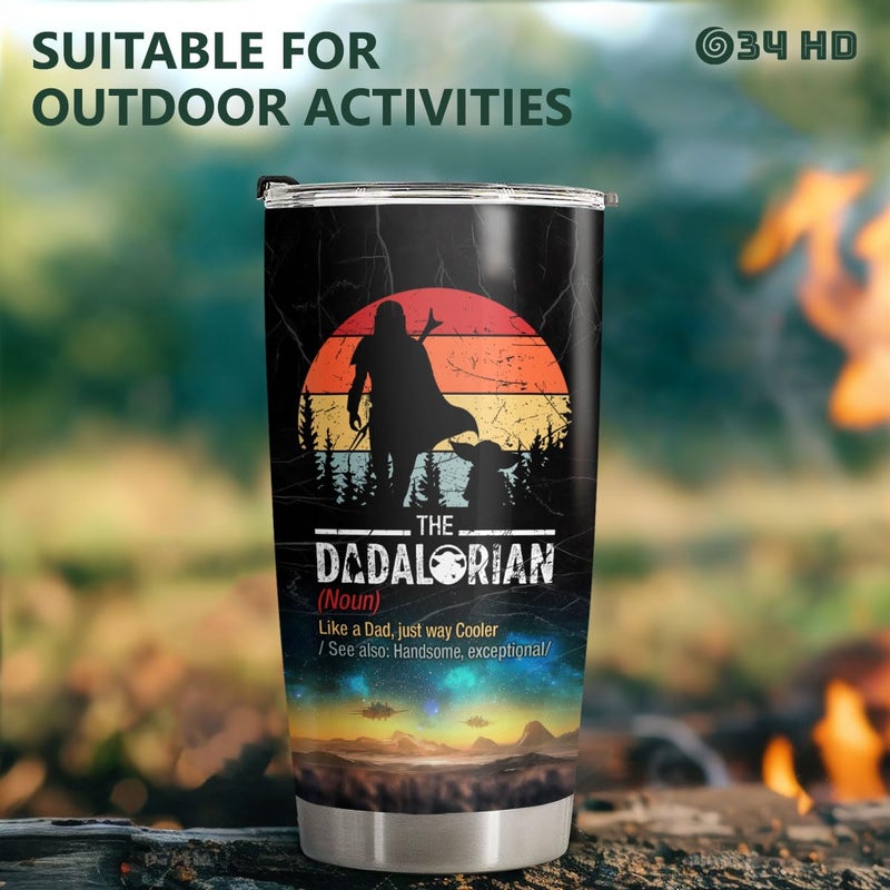34HD Gifts for Father Day  Dadalorian Tumbler with Lid  20 oz Stainless Steel Star Coffee Mug for Men  Vacuum Insulated Daddy Cup  Dad Birthday Gifts from Daughter Son Wife - Image 2