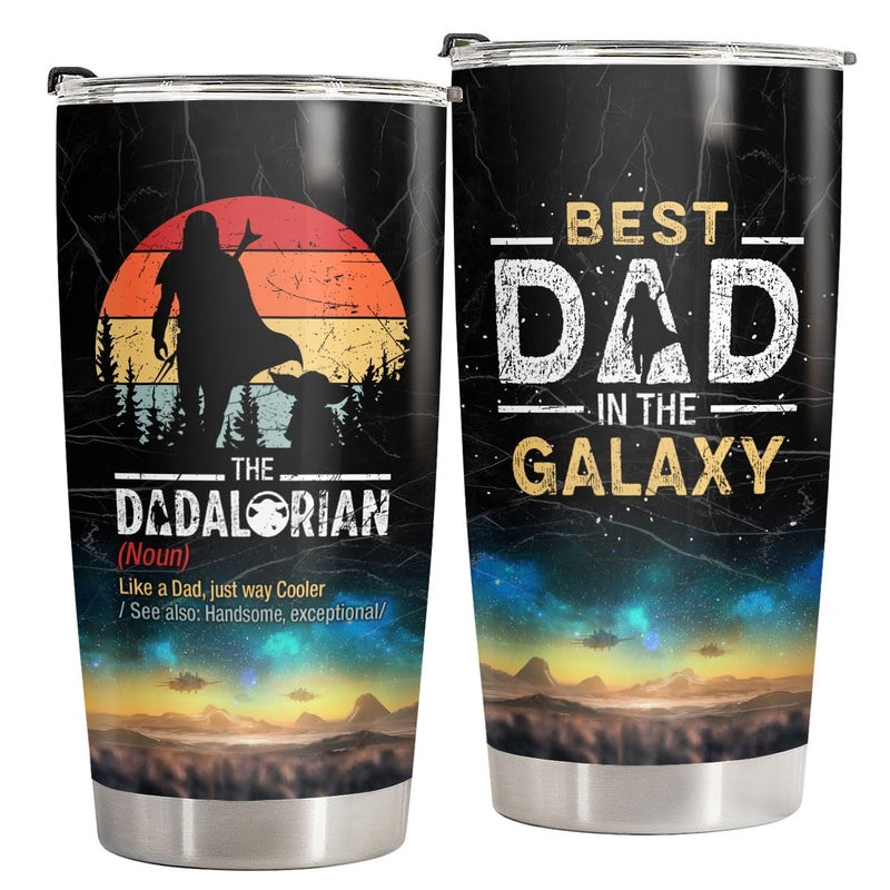34HD Gifts for Father Day  Dadalorian Tumbler with Lid  20 oz Stainless Steel Star Coffee Mug for Men  Vacuum Insulated Daddy Cup  Dad Birthday Gifts from Daughter Son Wife - Image 1