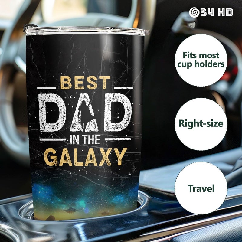 34HD Gifts for Father Day  Dadalorian Tumbler with Lid  20 oz Stainless Steel Star Coffee Mug for Men  Vacuum Insulated Daddy Cup  Dad Birthday Gifts from Daughter Son Wife - Image 5