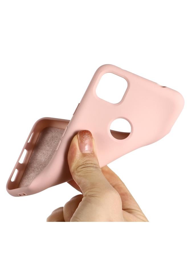 زبون جراب لهاتف Google Pixel 4a مصنوع من السيليكون السائل المقاوم للصدمات بتغطية كاملة بلون نقي - Image 4