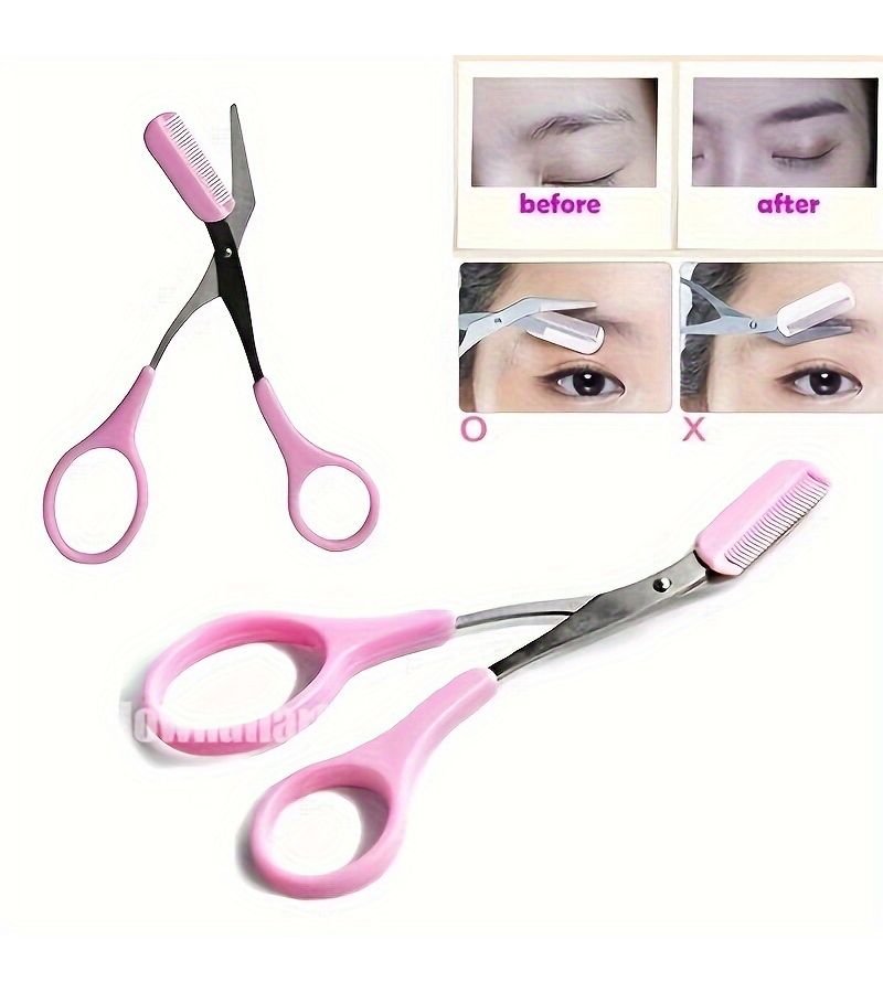 Quantity 2pcs Random Color Japanese Eyebrow Scissors With Comb Professional Trimmer For Beginners - Image 5