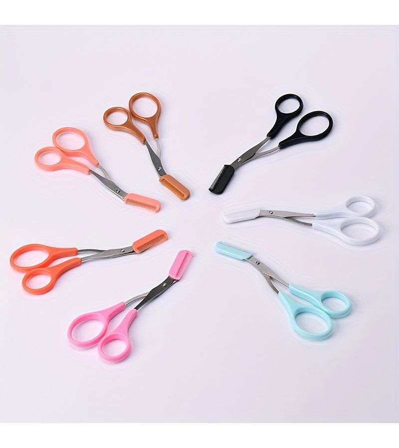 Quantity 2pcs Random Color Japanese Eyebrow Scissors With Comb Professional Trimmer For Beginners - Image 4