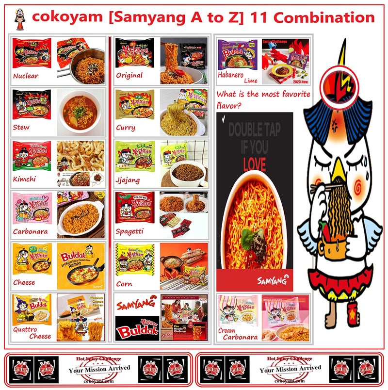 COKOYAM Samyang Spicy Hot Chicken 11 Flavors Combo-Buldak Ramen 11 Packs,1.62 Kilograms - Image 4