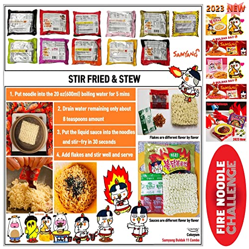 COKOYAM Samyang Spicy Hot Chicken 11 Flavors Combo-Buldak Ramen 11 Packs,1.62 Kilograms - Image 5