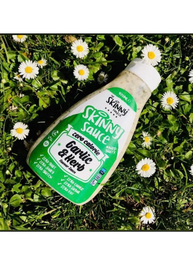The Skinny Food Co. Skinny Sauce Garlic & Herb  Zero Calorie Sugar Free 425ml  - Image 2