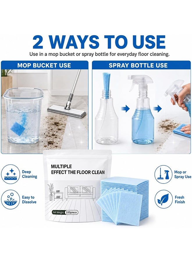Floor Cleaning Tablets, 100 Pcs Multiple Effect The Floor Clean,Multi-Surface Floor Cleaning Sheets for Mop,Disposable Mop Pads for Hardwood, Tile, Laminate, Vinyl & More - Image 5