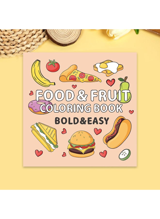 TFiOXL 1 Pack Food Coloring Books 21x21cm 40 Sheets Coloring Books Simple Stress Anxiety Relief Thick Paper No Bleeding Color Booklets for Food Theme Kids Rewards Prizes Party Supplies - Image 3