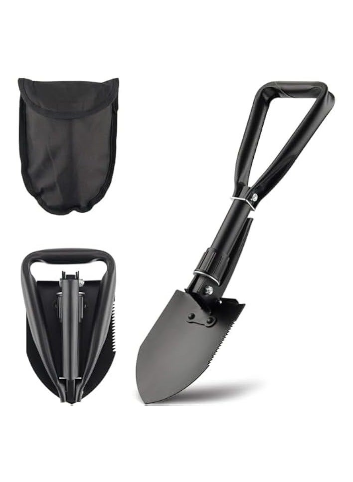 erorex Portable Folding Shovels, Collapsible Camping Shovel with Nylon Carrying Pouch and High Carbon Steel Handle, Compact and Multi-Functional Tool  - Image 1