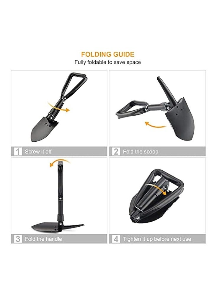 erorex Portable Folding Shovels, Collapsible Camping Shovel with Nylon Carrying Pouch and High Carbon Steel Handle, Compact and Multi-Functional Tool  - Image 4