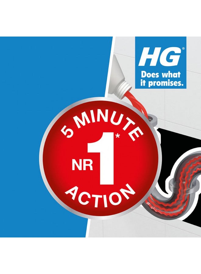 HG Plug Hole & Drain Unblocker Cleaner by HG Cleaning Products, Effectively and Fast Removes Blockages & Cleans Blocked Drains Pipes in Sinks or Shower Traps - 1 Litre (139100106) - Image 3