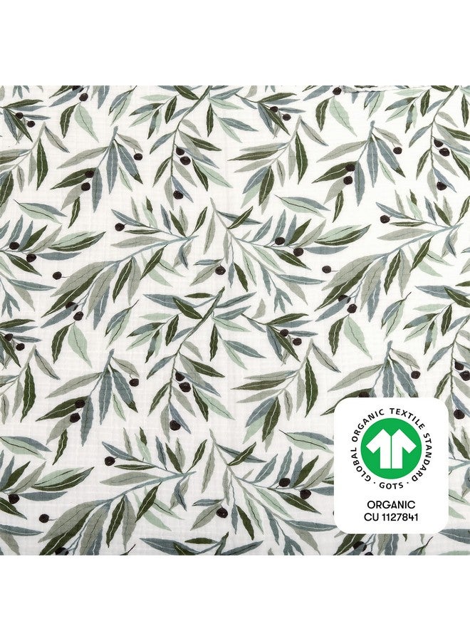Babyletto 100% Organic Cotton Swaddle, GOTS-Certified, Ultra-Soft and Breathable Muslin - Olive Branches - Image 4