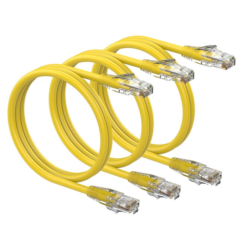Jainendra Tech Cat 6 Lan cable For Server ptch Pannel and networking White (3 Pack, 1 ft) - Image 1