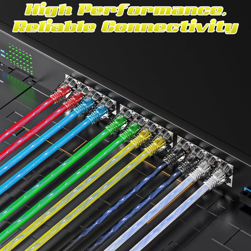 Jainendra Tech Cat 6 Lan cable For Server ptch Pannel and networking White (3 Pack, 1 ft) - Image 3
