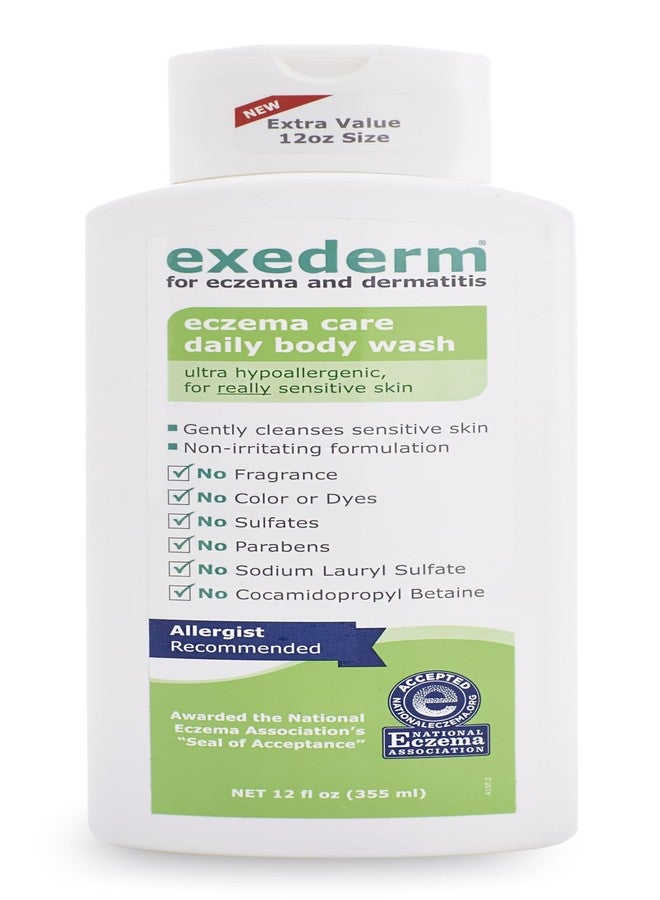 Exederm Body Wash for Eczema & Dermatitis, 12 Fl Oz, Ultra Sensitive Non-Irritating Bodywash, Gentle, Moisturizing Anti-Itch Cleanser for Red, Itchy, Dry Skin, Hypoallergenic, Sulfate & Paraben Free - Image 1