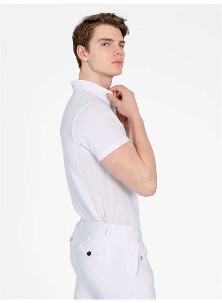 general Men Equestrian Shirts Shorts Sleeve Riding Horse Clothes - Image 3