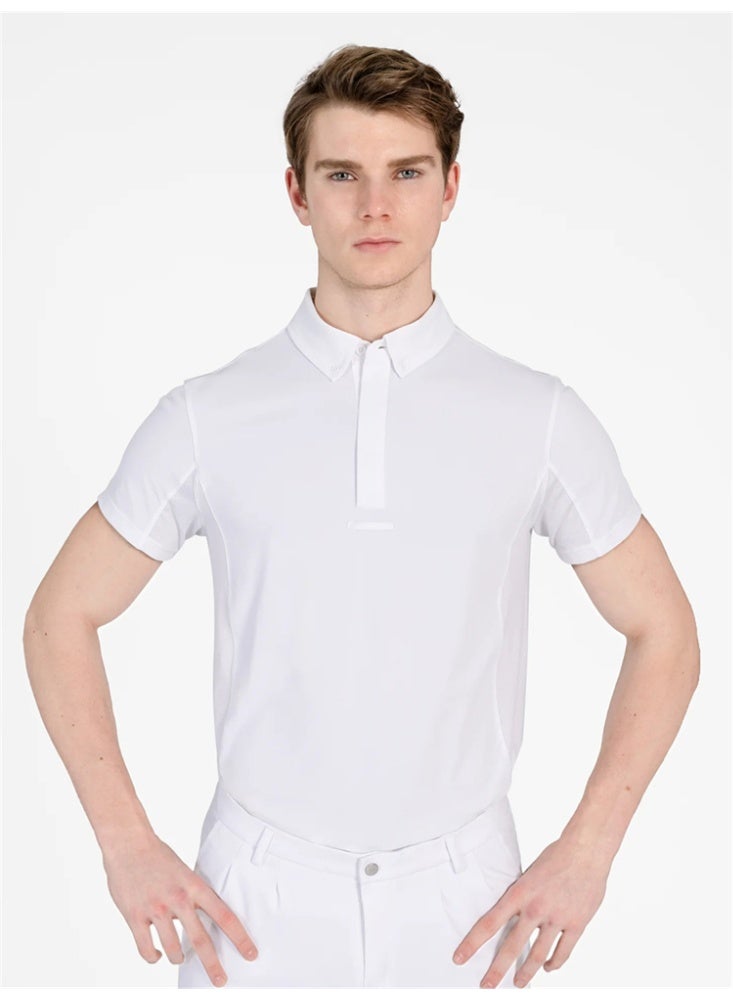 general Men Equestrian Shirts Shorts Sleeve Riding Horse Clothes - Image 1