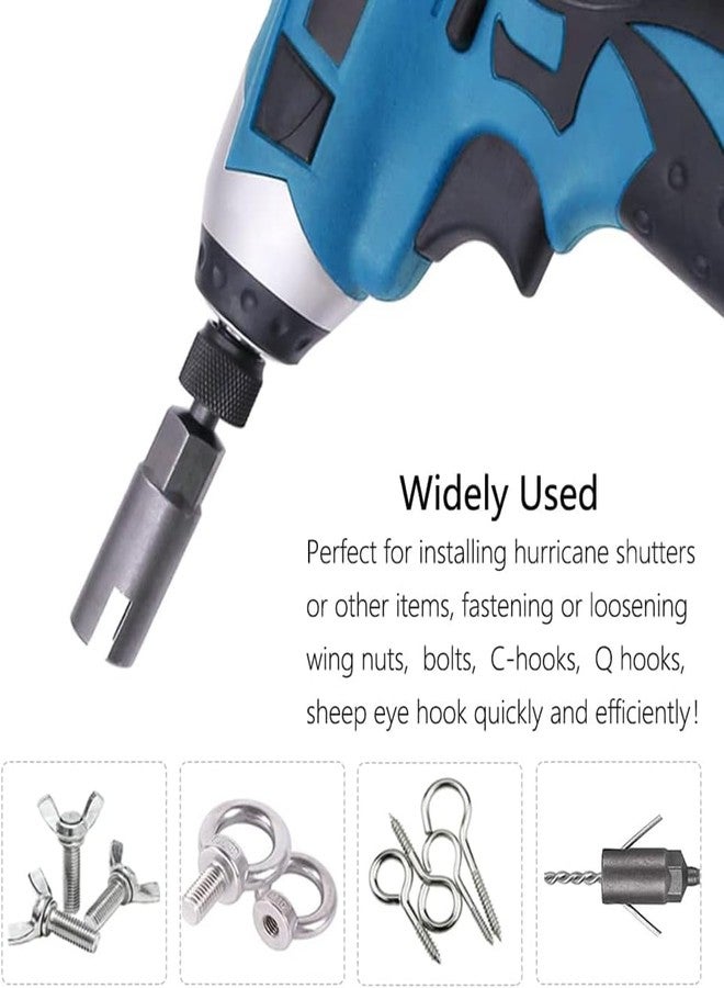 NACX 19mm Power Wing Nut Driver Set, Slot Wing nuts Drill Bit Socket Wrenches Tools Set, 1/4" Hex Shank Drills Bits for Panel Nuts screws, Screw Hole, C-hook Bolt - 1PCS - Image 5