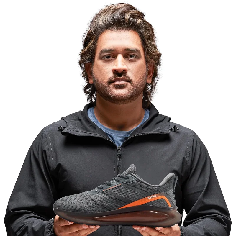 Asian Men's Grey and Orange Running Shoes for Men and Boys