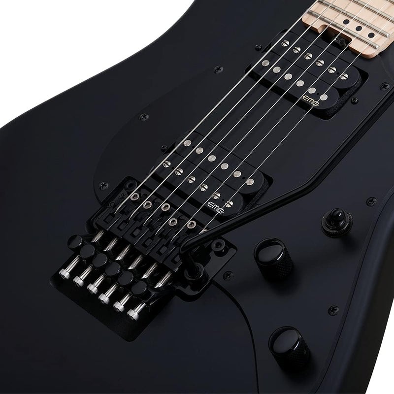Schecter 6 String Sun Valley SS-FR Electric Guitar, Satin Black - Image 2