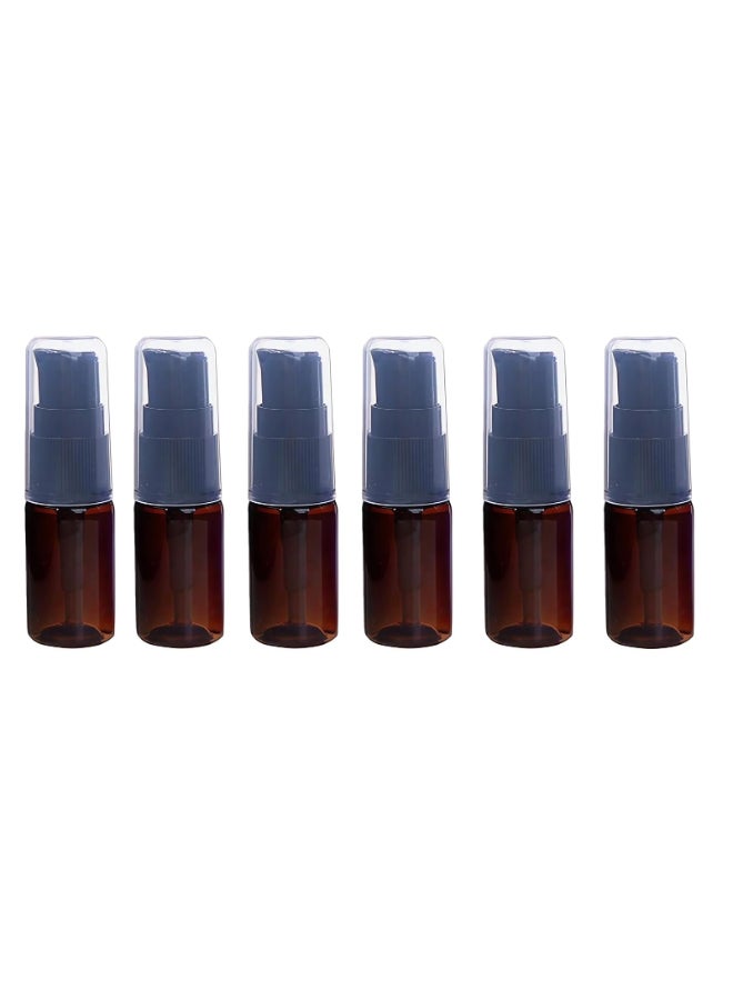 erioctry 10ML Portable Empty Refillable Bottle Cream Shampoo Lotion Treatment Pump Bottle with Cap Travel Bottles Toiletries Liquid Container for Cosmetic Makeup Pack of 6 Brown - Image 3