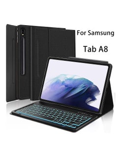 حالة لوحة المفاتيح الخلفية أسود لجهاز Samsung اللوحي A8  لوحة المفاتيح اللاسلكية الذكية بلوتوث قابل للفصل قضية غطاء الكمبيوتر اللوحي مقاومة الأوساخ