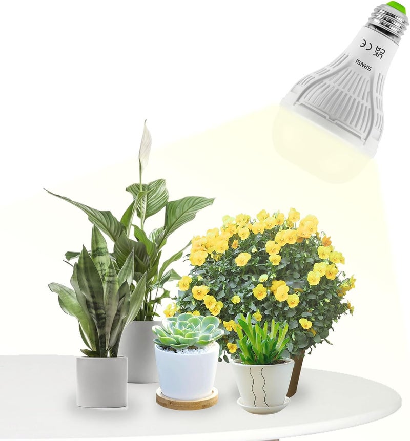 SANSI 15W LED Grow Light for Indoor Plants, 200W Equivalent Full Spectrum LED Plant Grow Light, E27 Grow Light Bulb with Frosted Lens (PPF: 27μmol/s, 120° Beam Angle, Veg Coverage: 2x2 Sq Ft) - Image 1